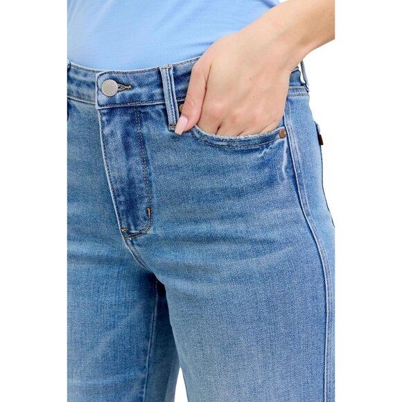 Mid Rise Tummy Control Jeans Vintage Wash Straight Leg Womens Size 26 - Picture 8 of 9